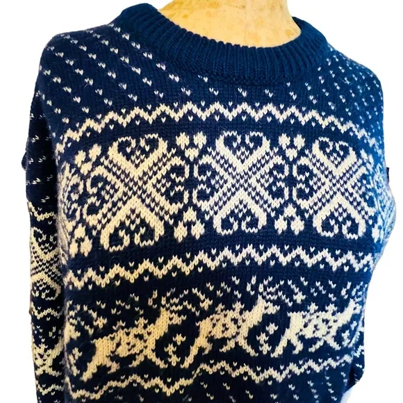 Vintage 70’ 80’ Authentic Sweater 100% Wool Made in British Hong Kong Size L - Picture 7 of 11